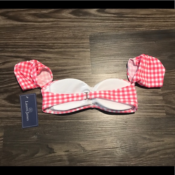 💥NWT Lauren James Pink Checked Bikini Top - Picture 2 of 2